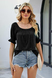 Short Flounce Sleeve Top - Trendsi - Flyclothing LLC
