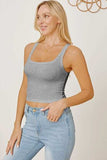 Square Neck Wide Strap Tank - Trendsi - Flyclothing LLC
