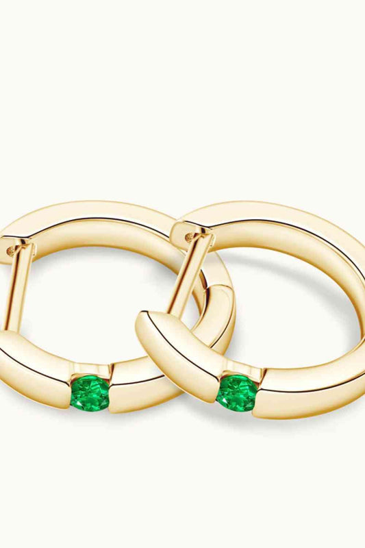 Lab-Grown Emerald Earrings - Trendsi