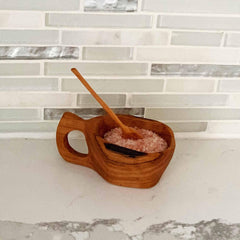 Reclaimed Olive Wood Salt Pot - Kahero Farm - Kenya - Kahero Farm