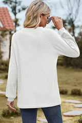 Eyelet Round Neck Long Sleeve T-Shirt - Trendsi - Flyclothing LLC