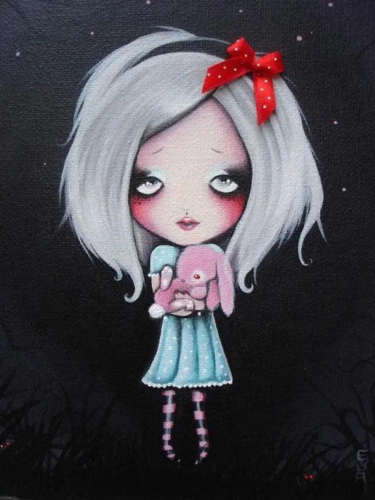 Candy Cane Pretty Bunny Print - Lowbrow Art Company