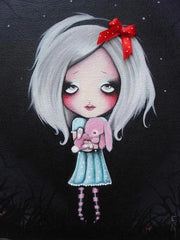 Candy Cane Pretty Bunny Print - Lowbrow Art Company