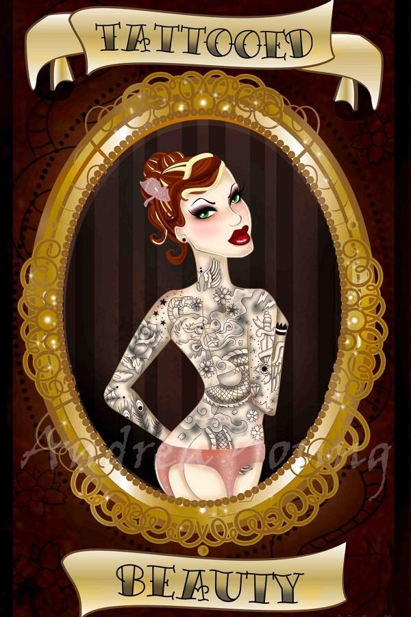 Andrea Young Tattooed Beauty Print - Flyclothing LLC