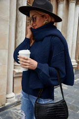Round Neck Lantern Sleeve Sweater - Trendsi - Flyclothing LLC