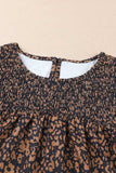 Plus Size Printed Smocked Butterfly Sleeve Blouse - Trendsi - Flyclothing LLC