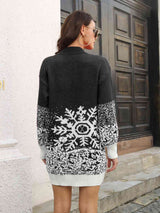 Snowflake Pattern Sweater Dress - Trendsi - Flyclothing LLC
