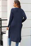 Open Front Slit Cardigan with Pockets - Trendsi - Flyclothing LLC