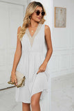 Contrast V-Neck Sleeveless Dress - Trendsi - Flyclothing LLC