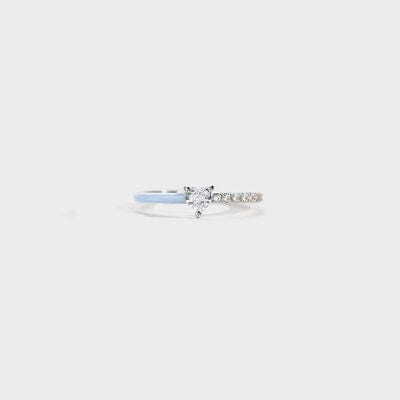 Heart Shape Inlaid Zircon Enamel Ring - Trendsi
