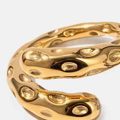 Titanium Steel Gold-Plated Bypass Ring - Trendsi - Flyclothing LLC