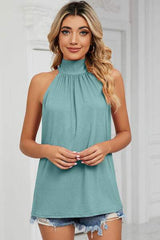 Tied Grecian Neck Tank - Trendsi - Flyclothing LLC