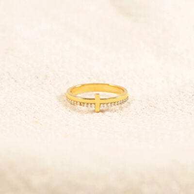 Zircon 925 Sterling Silver Cross Ring - Trendsi - Flyclothing LLC