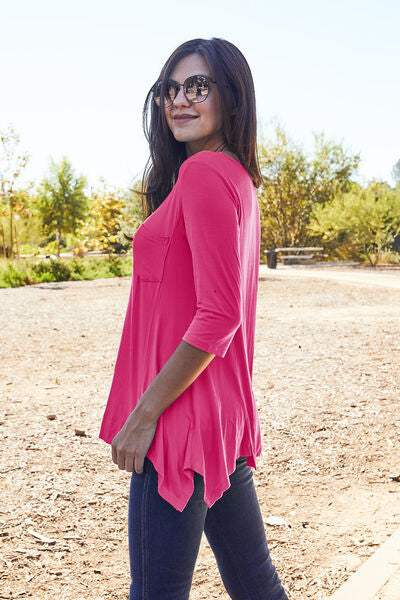 Basic Bae Full Size Round Neck Pocketed T-Shirt - Trendsi - Flyclothing LLC