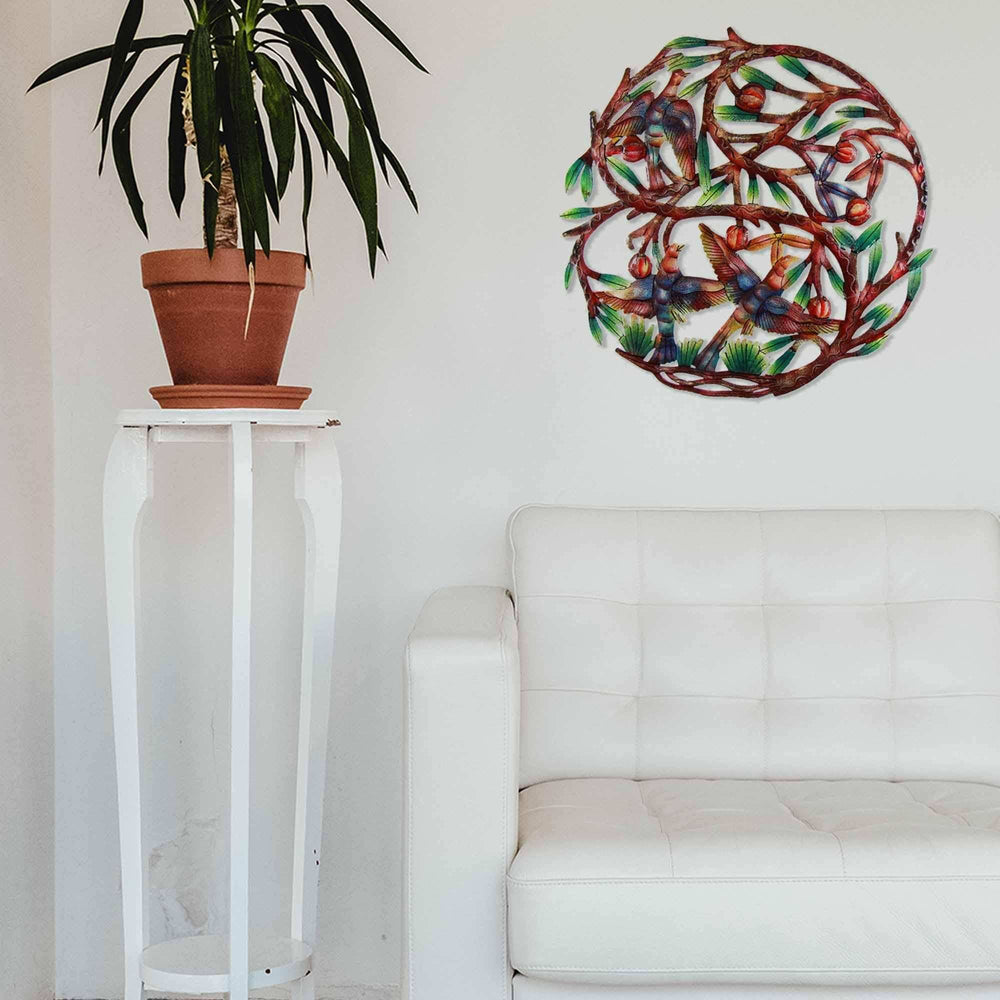 Tree of Life Hand Painted 24-inch Metal Wall Art - Croix des Bouquets - Croix des Bouquets - Flyclothing LLC