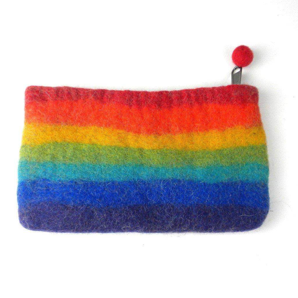 Handmade Felt Rainbow Clutch - Global Groove (P) - Global Groove (P) - Flyclothing LLC
