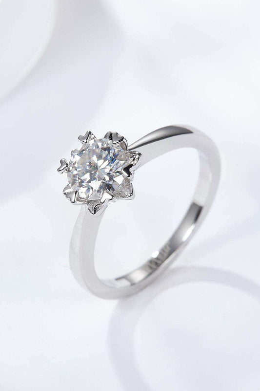 925 Sterling Silver Solitaire Moissanite Ring - Trendsi - Flyclothing LLC