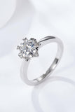 925 Sterling Silver Solitaire Moissanite Ring - Trendsi