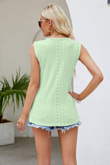 Spliced Lace V-Neck Tank - Trendsi - Flyclothing LLC