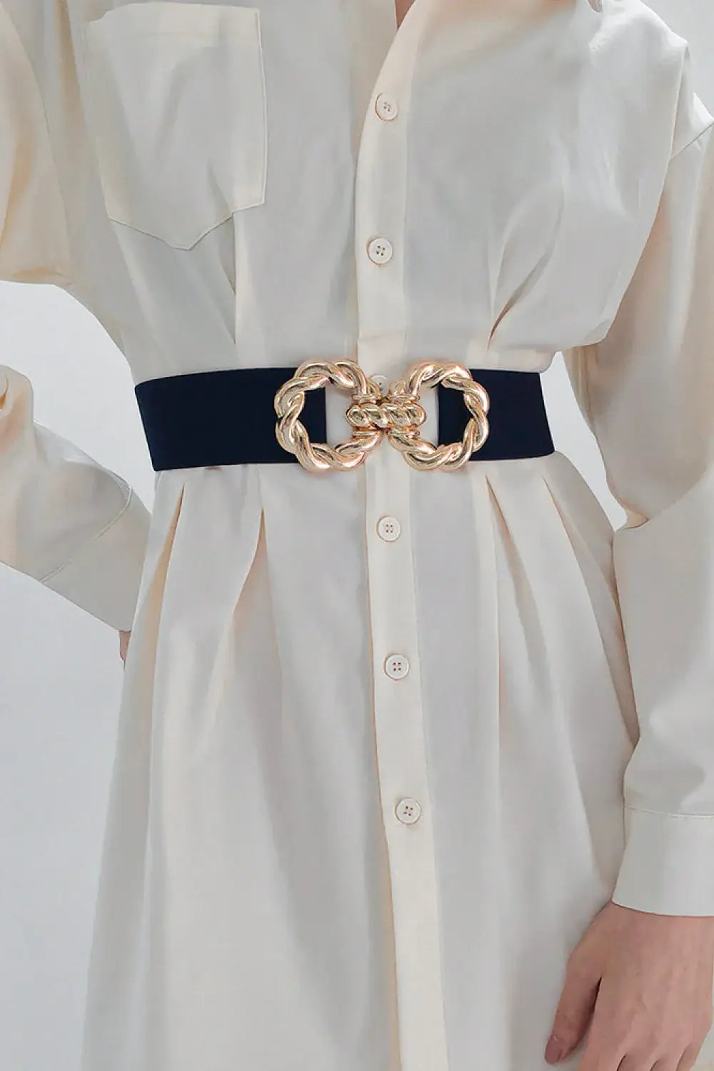 Zinc Alloy Buckle Elastic Belt - Trendsi - Flyclothing LLC