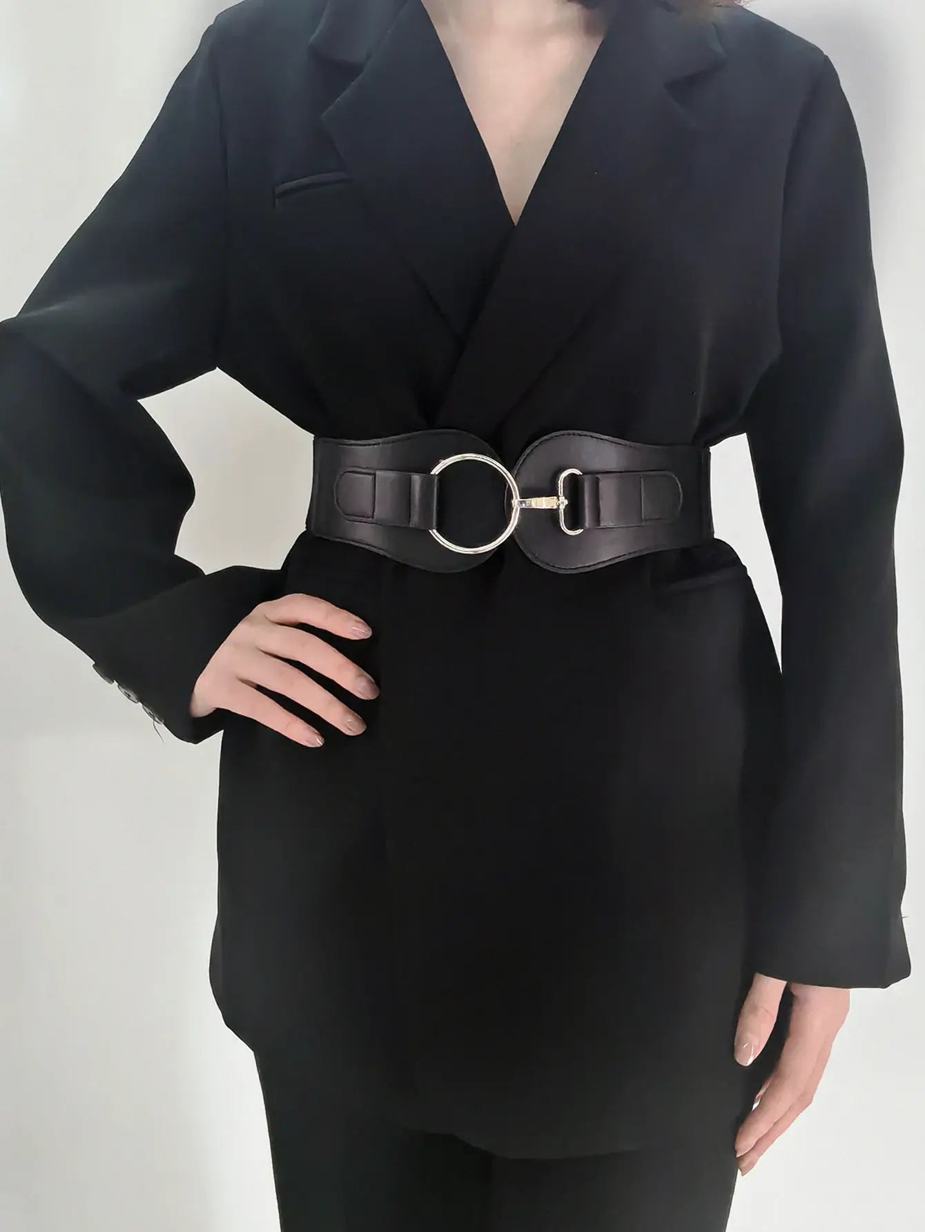 PU Elastic Wide Belt - Trendsi - Flyclothing LLC