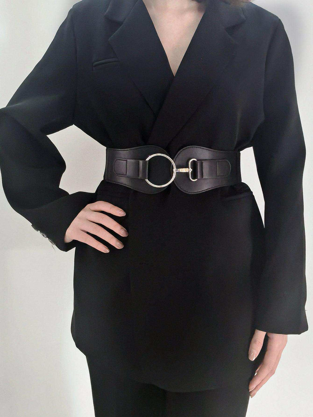 PU Elastic Wide Belt - Trendsi - Flyclothing LLC