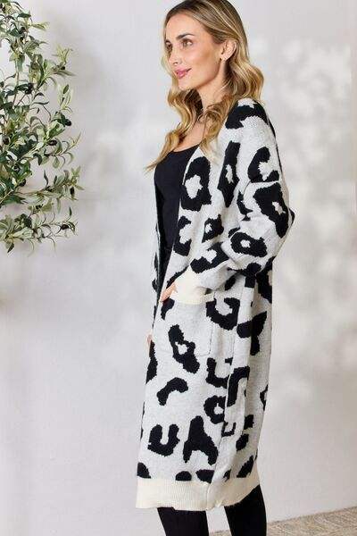 BiBi Leopard Open Front Cardigan - Trendsi - Flyclothing LLC