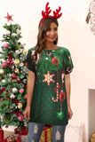 Christmas Round Neck Short Sleeve T-Shirt - Trendsi - Flyclothing LLC