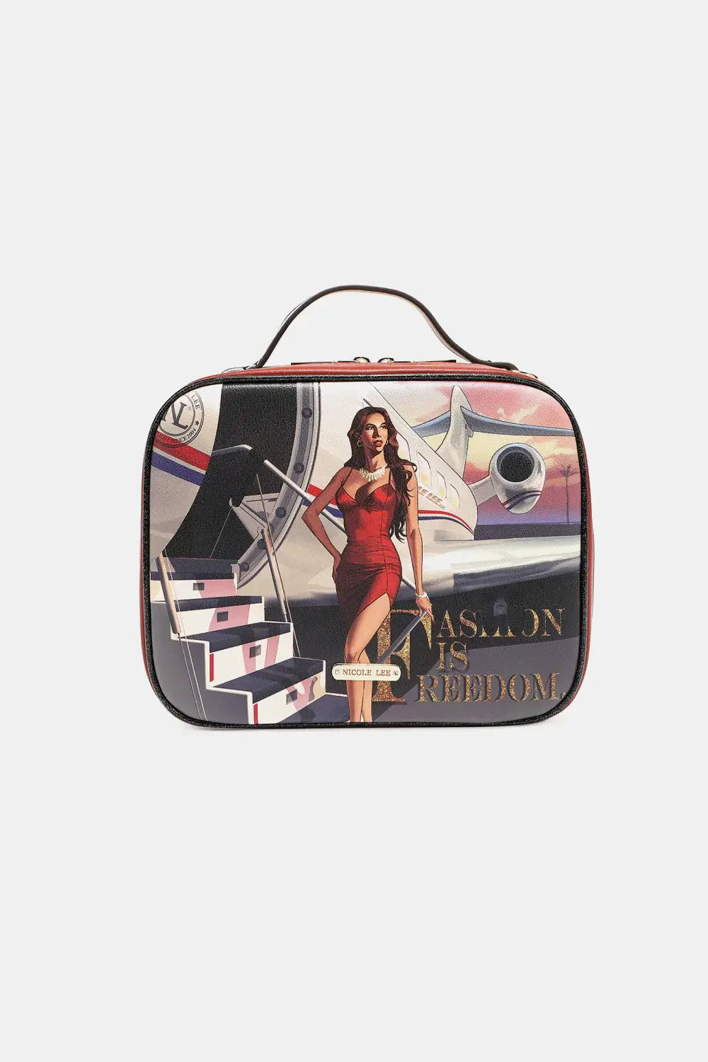 Nicole Lee USA Printed Handbag with Three Pouches - Trendsi - Flyclothing LLC