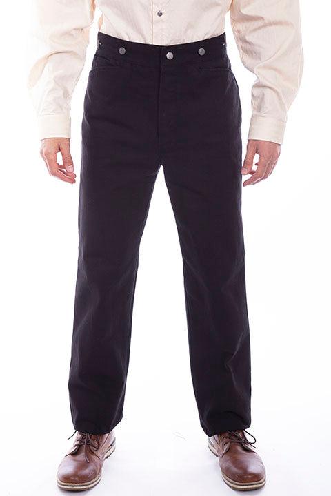 Scully Leather Black Canvas Saddle Seat Mens Pant - Flyclothing LLC