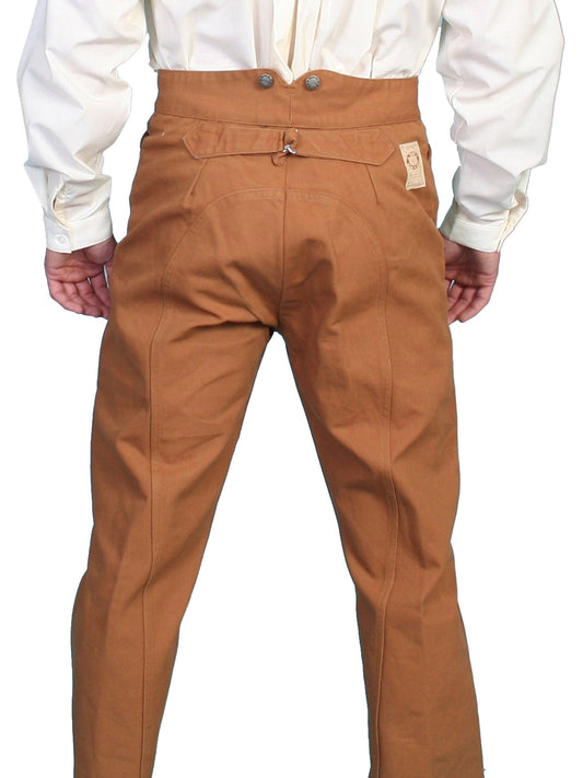 Scully Leather Brown Canvas Saddle Seat Mens Pant - Flyclothing LLC
