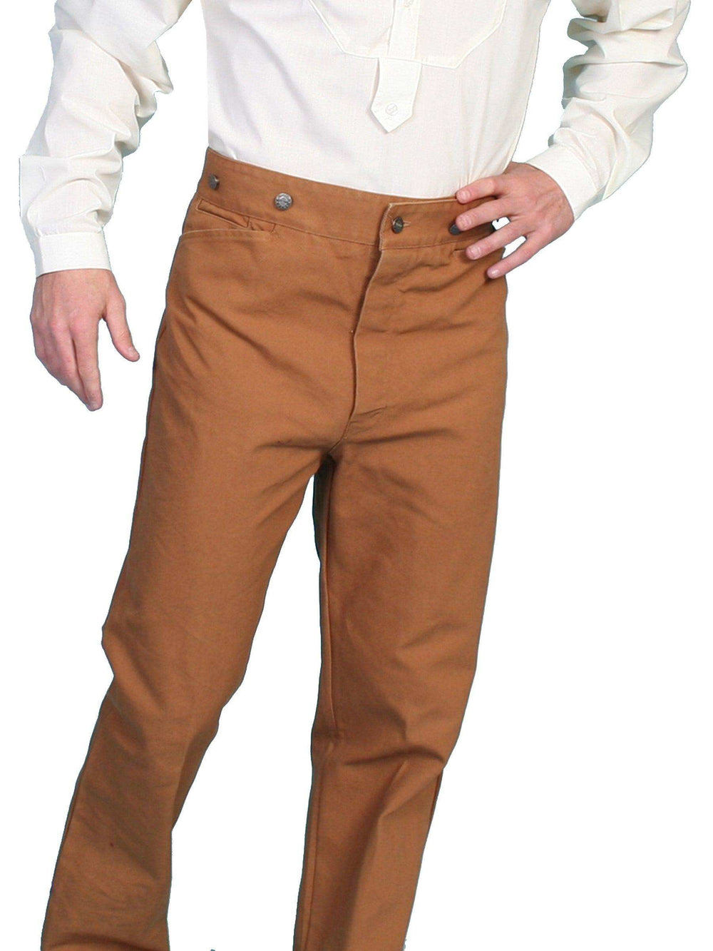 Scully Leather Brown Canvas Saddle Seat Mens Pant - Scully Leather