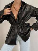 Snap Down Collared Jacket - Trendsi - Flyclothing LLC