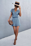 Lace Trim V-Neck Romper - Trendsi - Flyclothing LLC