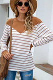 Striped Round Neck Long Sleeve T-Shirt - Trendsi - Flyclothing LLC