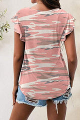 Printed Round Neck Short Sleeve T-Shirt - Trendsi - Flyclothing LLC