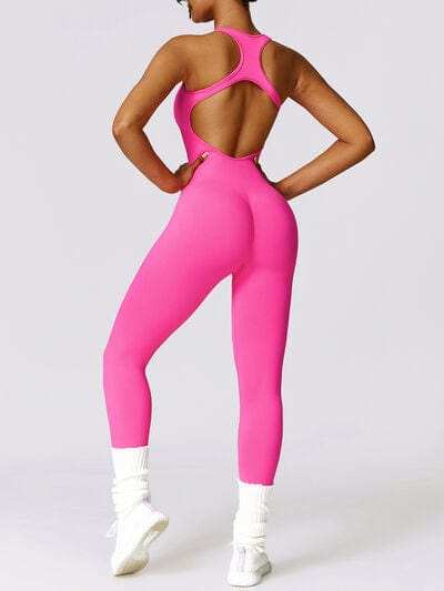 Cutout Racerback Active Jumpsuit - Trendsi - Flyclothing LLC