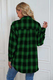 Plaid Button Up Dropped Shoulder Outerwear - Trendsi - Flyclothing LLC