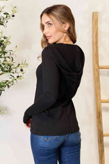 Culture Code Full Size Exposed Seam Long Sleeve Hoodie - Trendsi - Flyclothing LLC