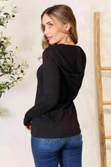 Culture Code Full Size Exposed Seam Long Sleeve Hoodie - Trendsi