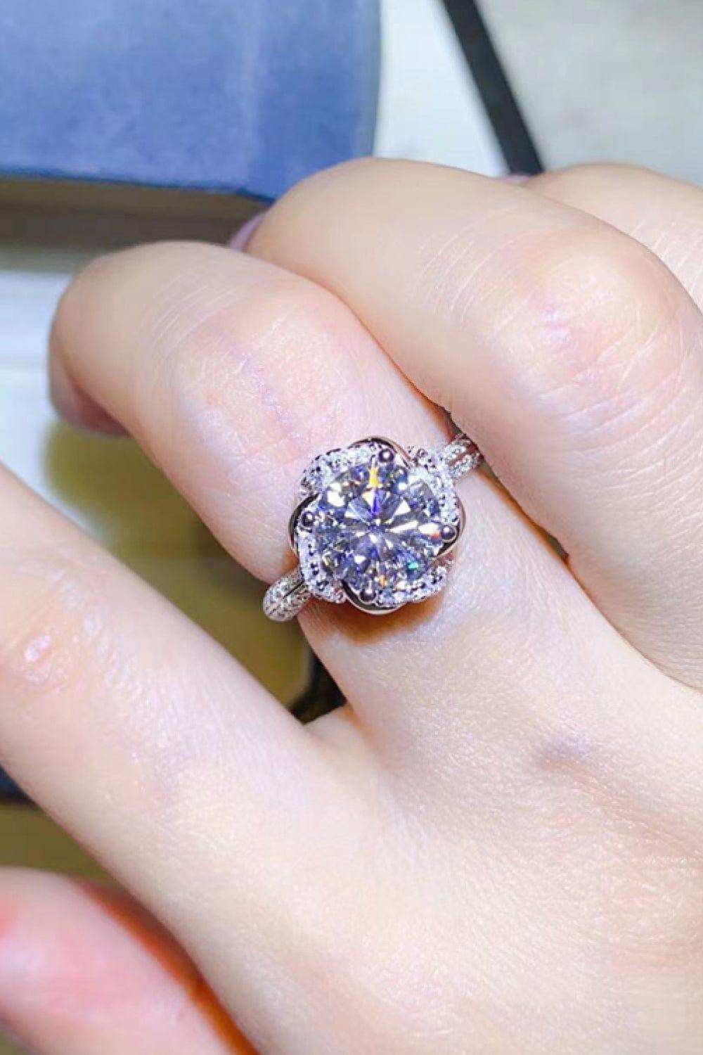 2 Carat Moissanite 925 Sterling Silver Ring - Trendsi - Flyclothing LLC