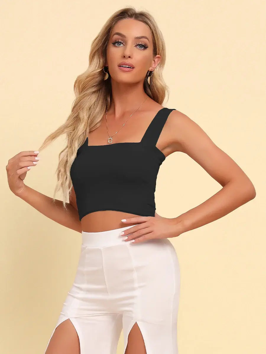 Square Neck Sleeveless Knit Top - Trendsi - Flyclothing LLC