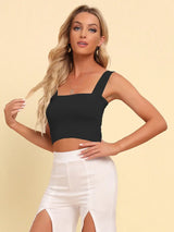 Square Neck Sleeveless Knit Top - Trendsi - Flyclothing LLC