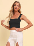 Square Neck Sleeveless Knit Top - Trendsi