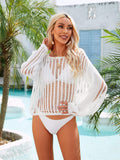 Long Sleeve Round Neck Openwork Cover-Up - Trendsi