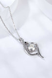 Platinum-Plated 1 Carat Moissanite Pendant Necklace - Trendsi - Flyclothing LLC