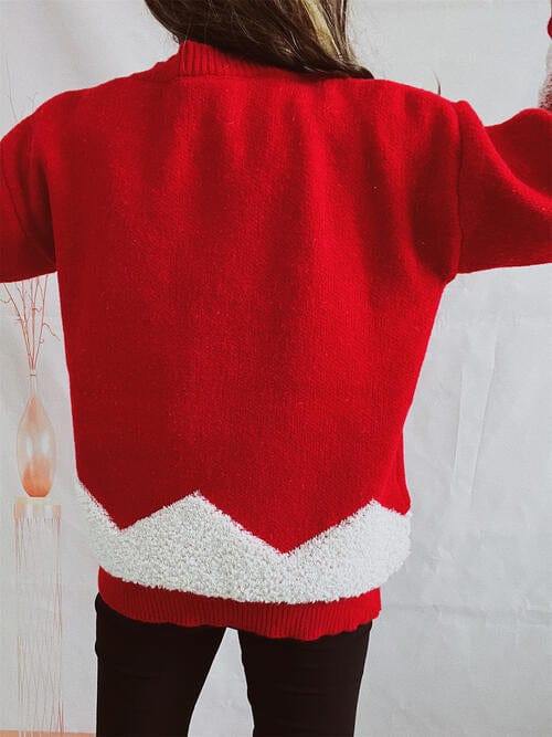 Christmas Tree Graphic Dropped Shoulder Sweater - Trendsi