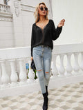 Tie Neck Long Sleeve Semi-Sheer Blouse - Trendsi - Flyclothing LLC
