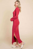 Culture Code Full Size Round Neck Bodycon Bell Maxi Dress - Trendsi - Flyclothing LLC