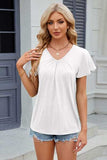 V-Neck Flutter Sleeve T-Shirt - Trendsi - Flyclothing LLC